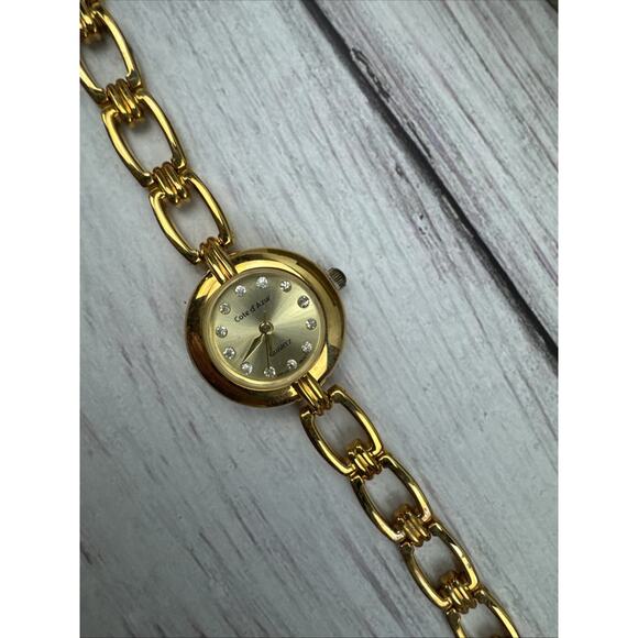 Cote d' Azur Women's 4-piece Gift Set Watch Bracelet Earrings Necklace Gold Tone - Picture 13 of 16